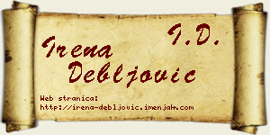 Irena Debljović vizit kartica